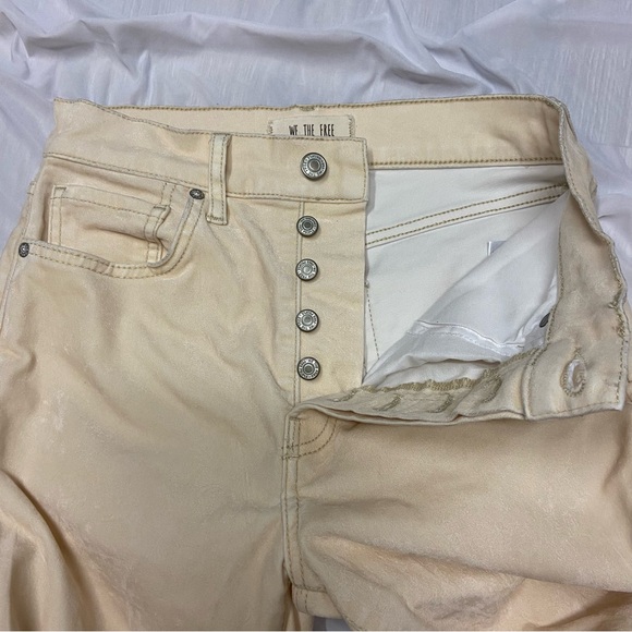 Free People We The Free Ivory Straight Leg Velvet Pants - Picture 5 of 5